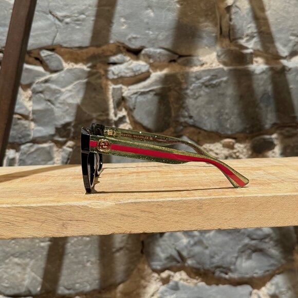 Gucci GG0034 Black Frame Glitter Web Branch Sunglasses - Picture 4 of 13